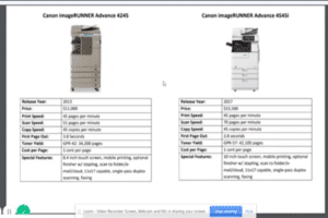 Compare Canon ImageRunner Advance 4245 HP Laserjet Enterprise M4555