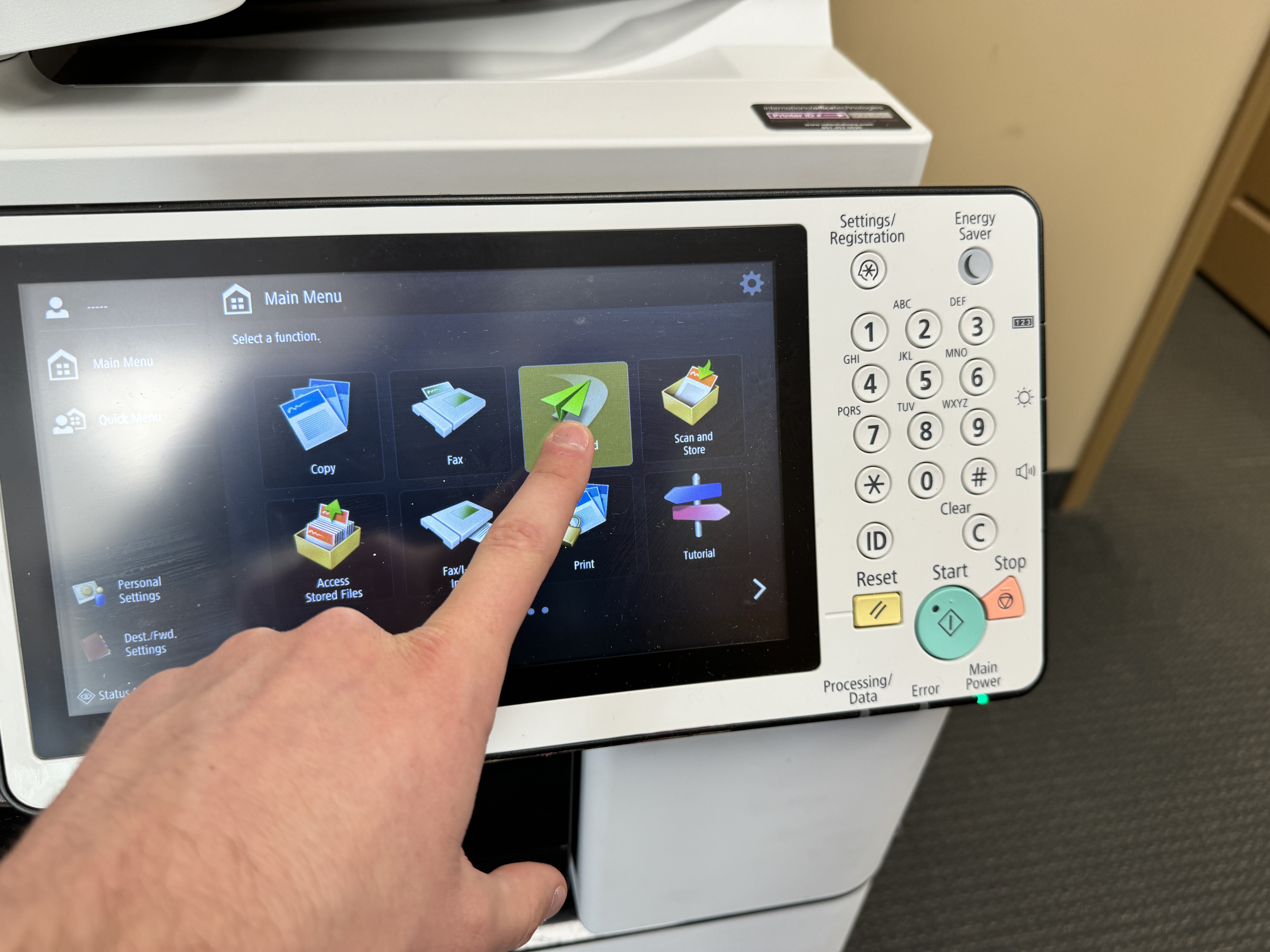 control panel canon color copier rental