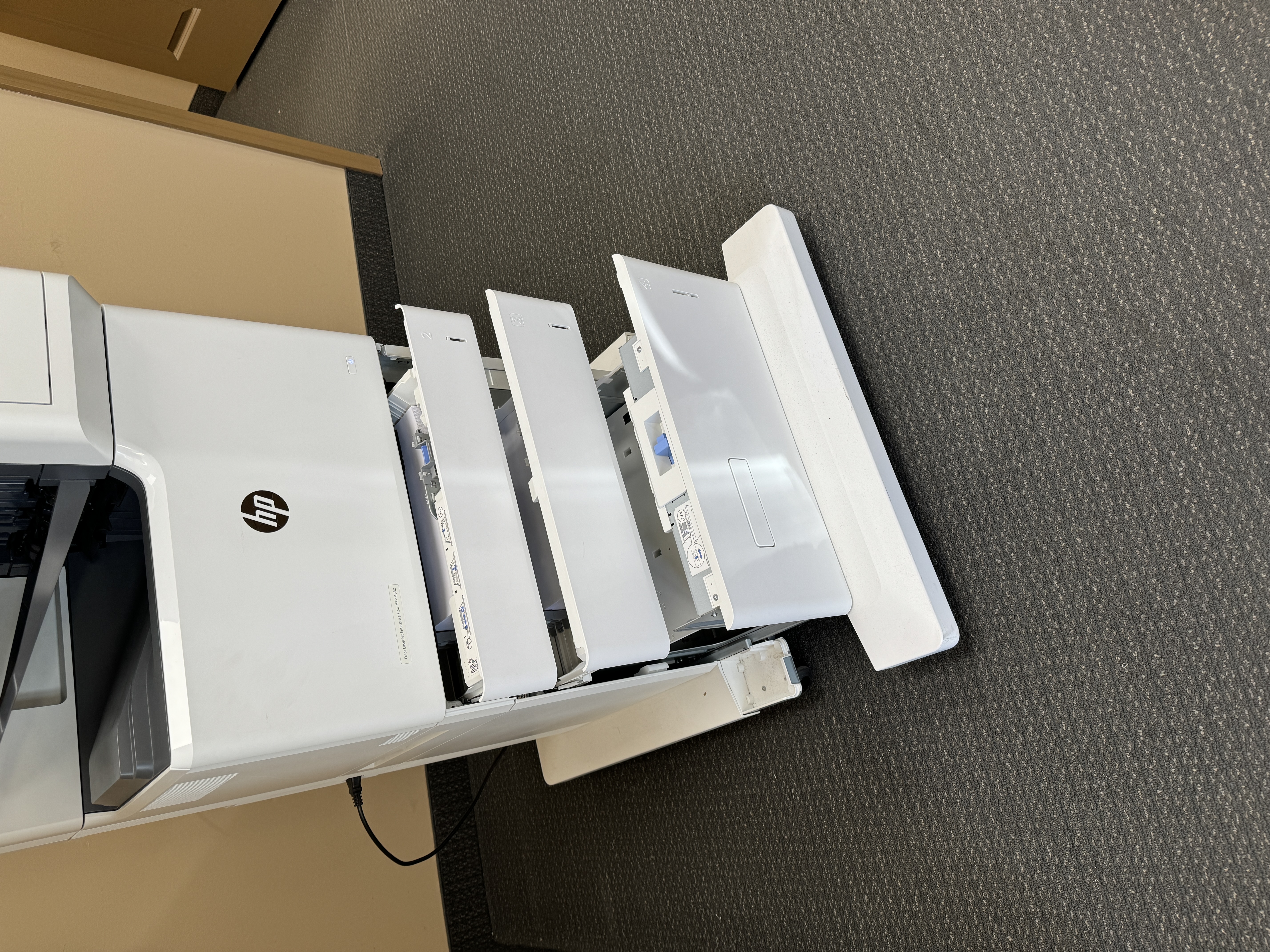 Used HP black and white copier with hi capacity paper trays