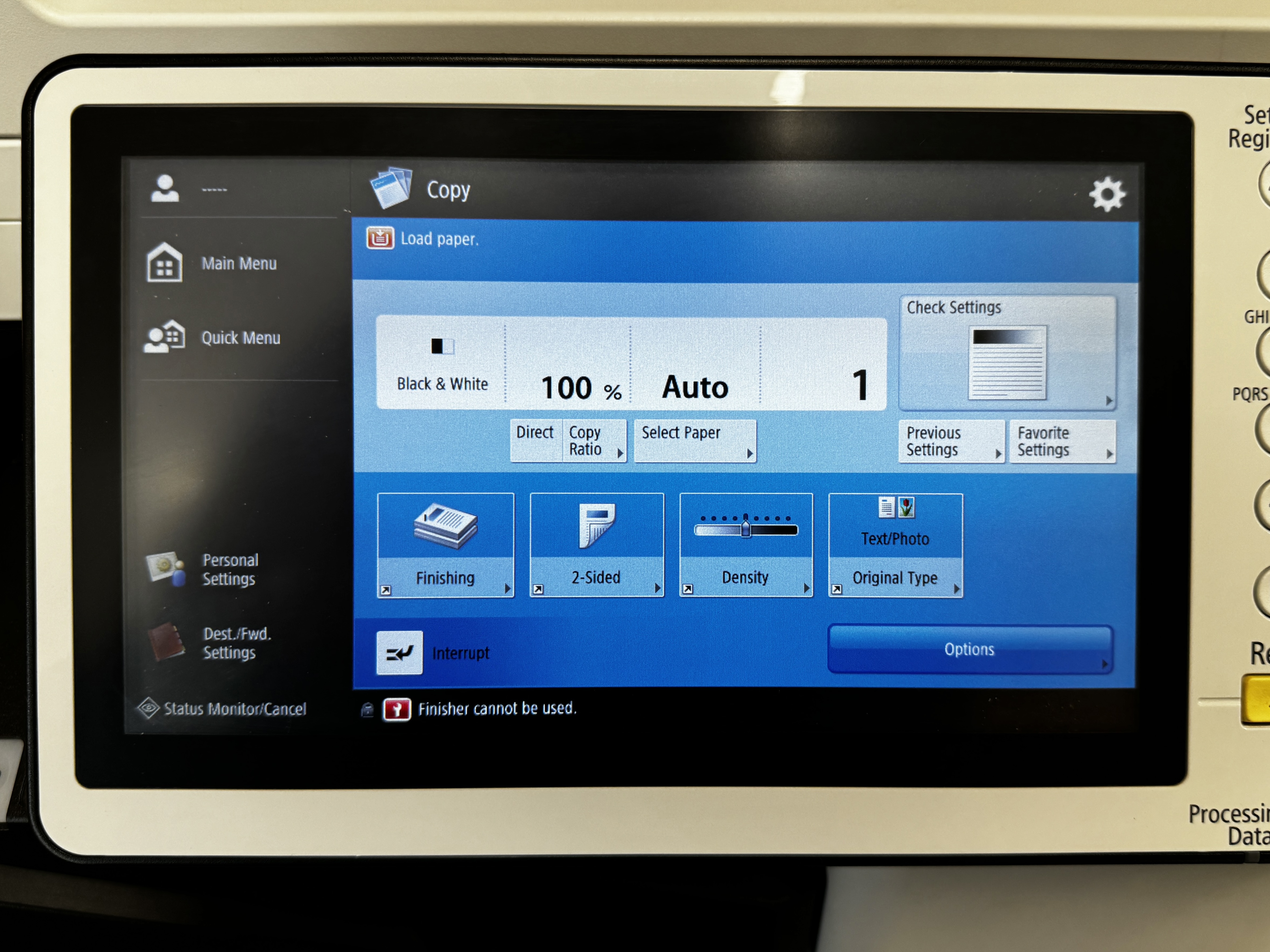 panel for canon imagerunner