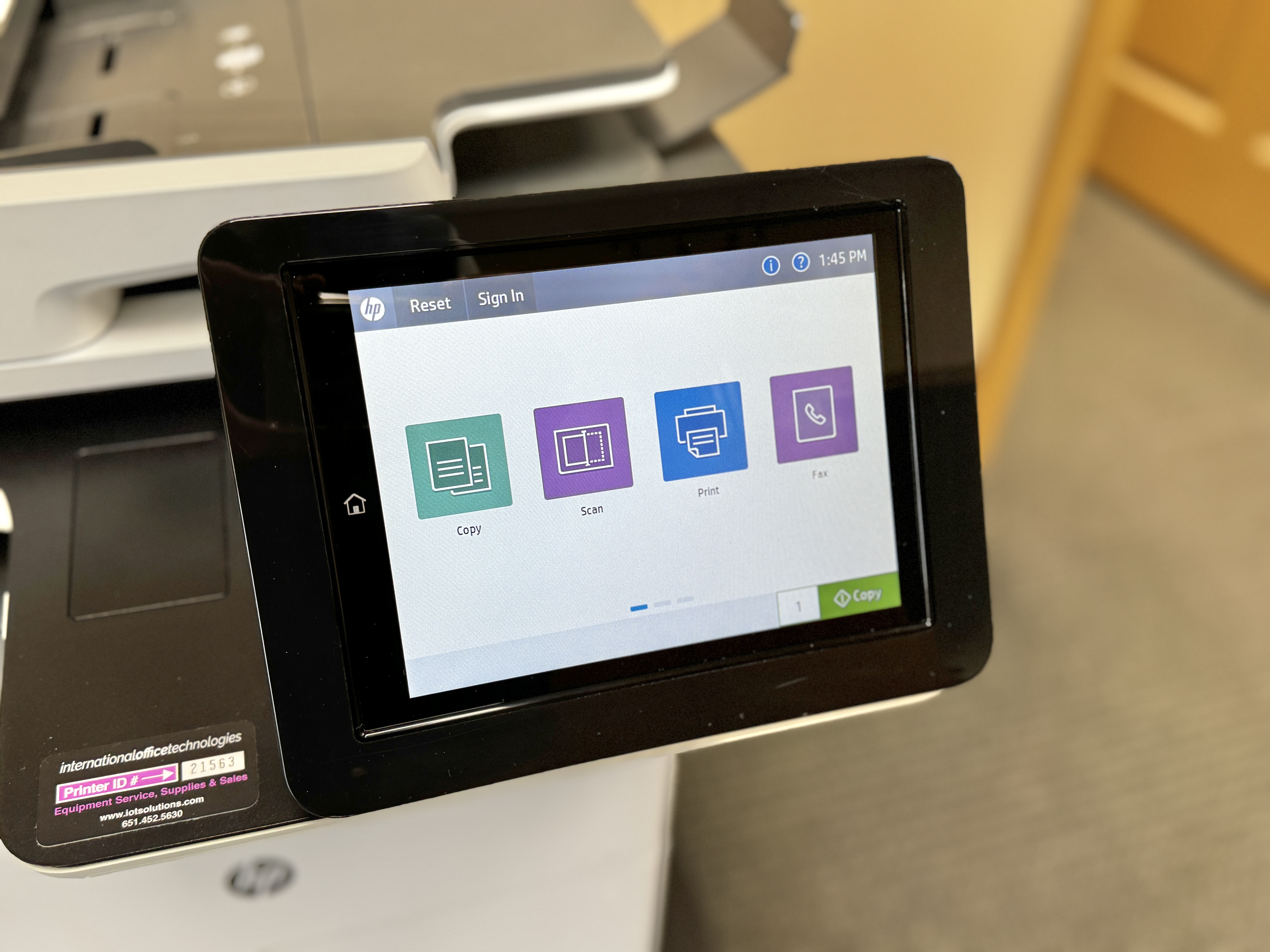 Color display for a HP m527 black and white copier