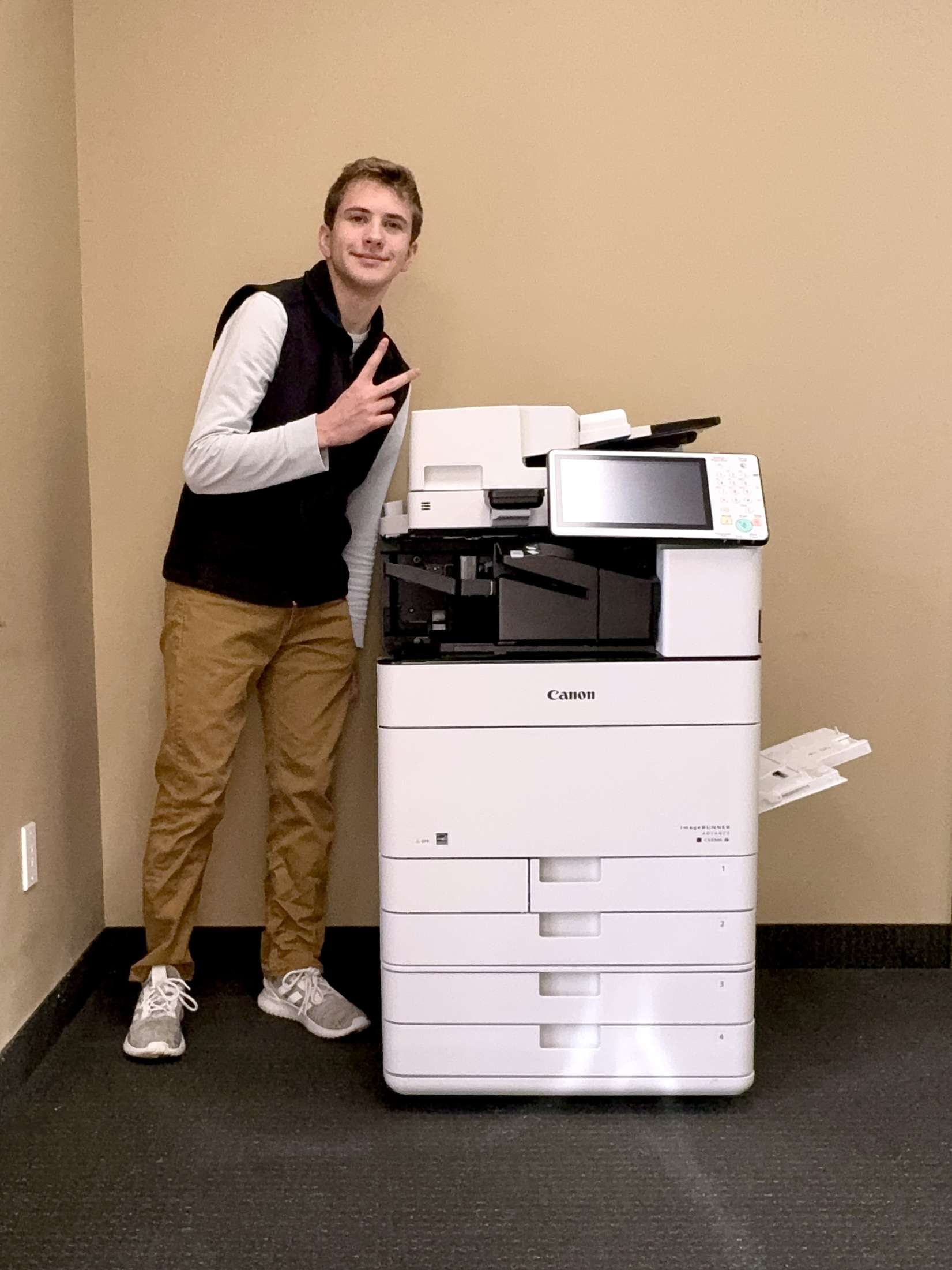 Terry with a canon color copier