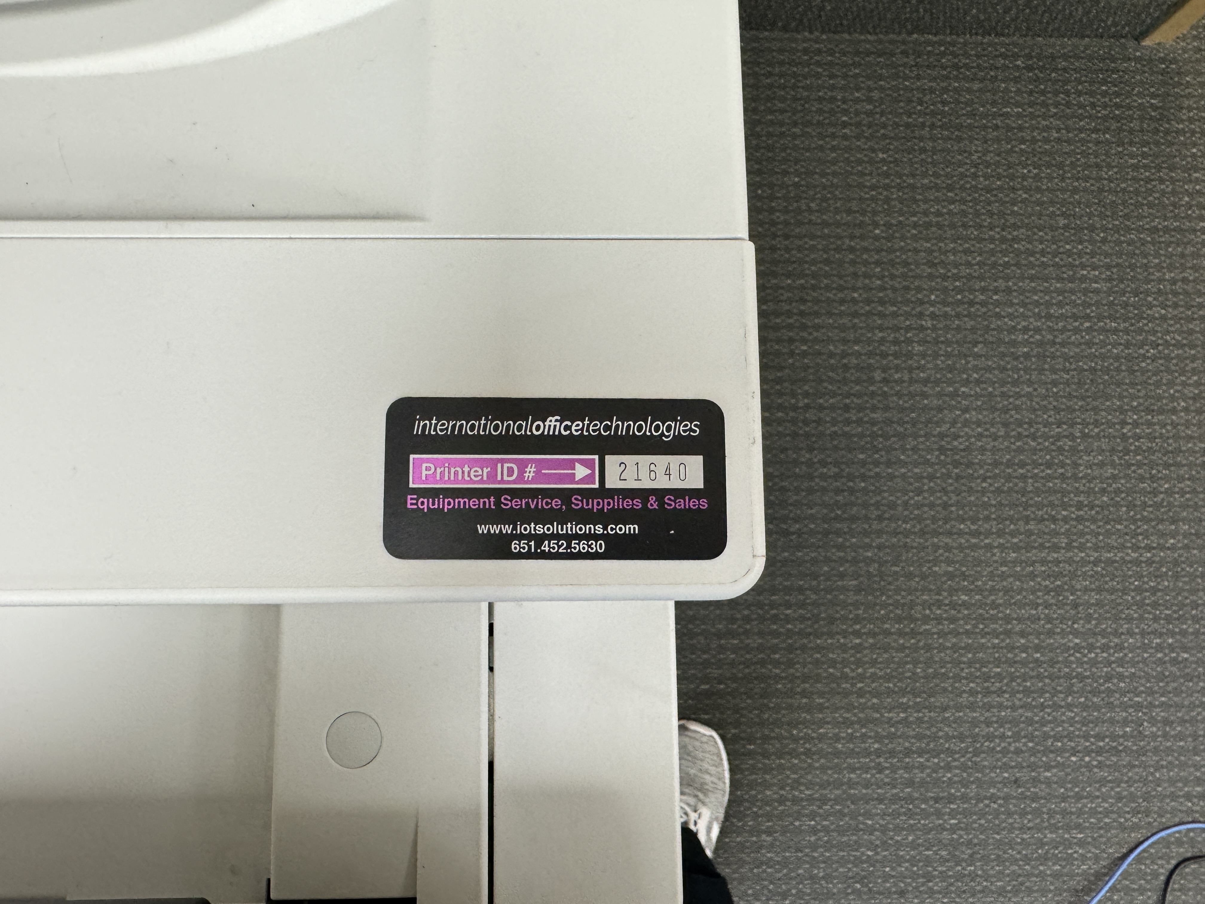 id tag for a canon copy machine