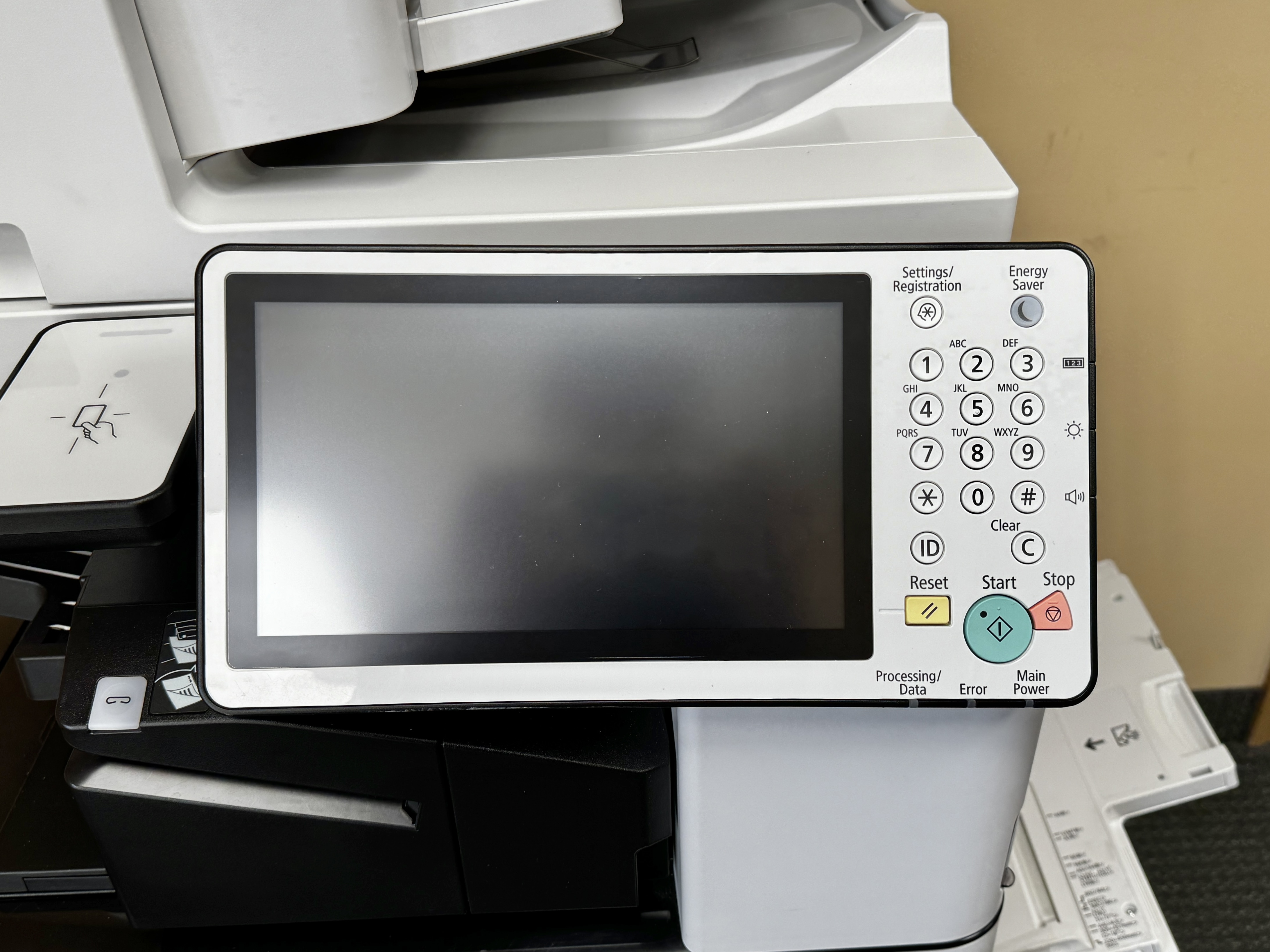 Control panel for a Canon Imagerunner Advance C5735ii color printer.