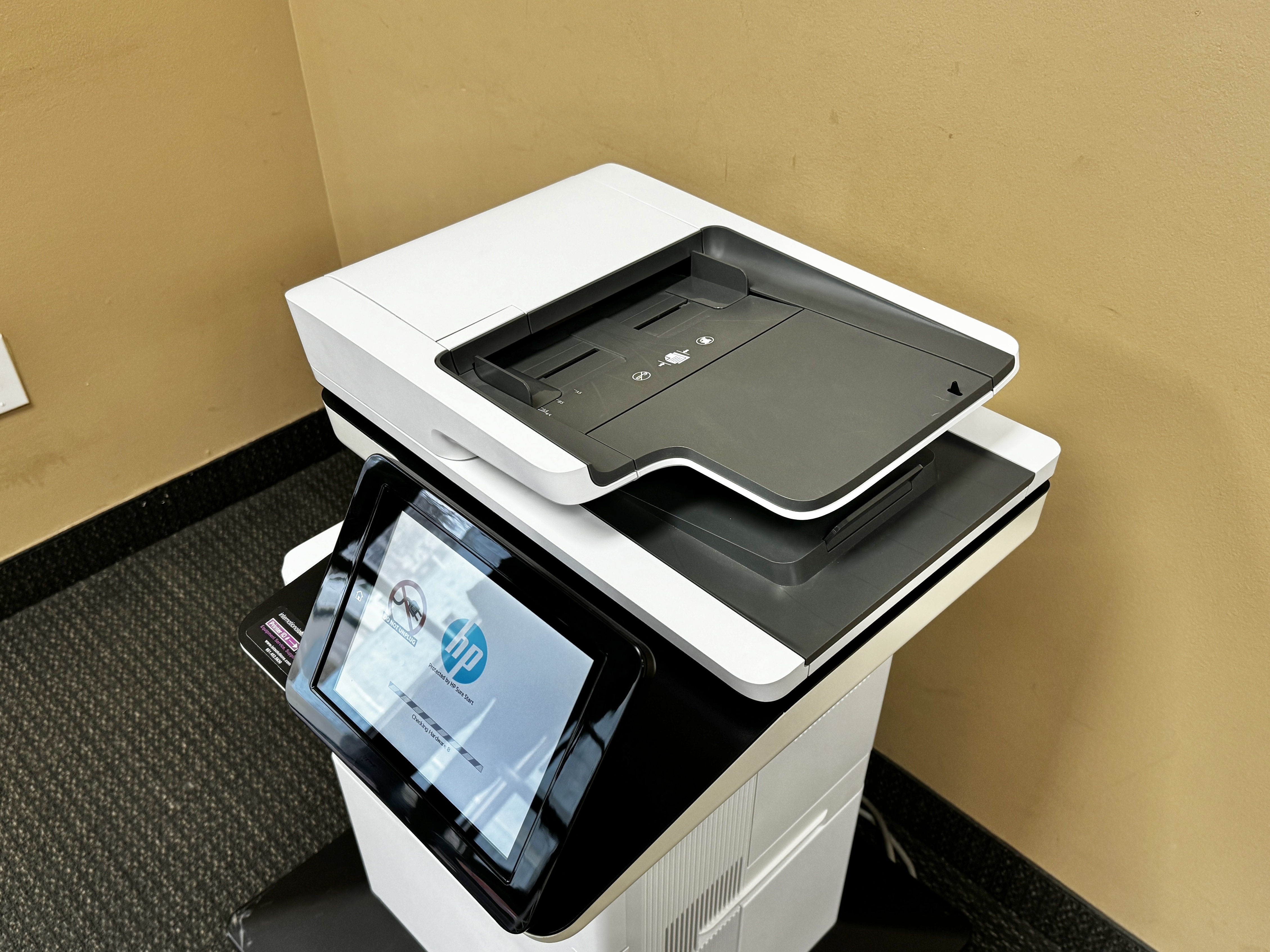 HP M527 black and white copier. 