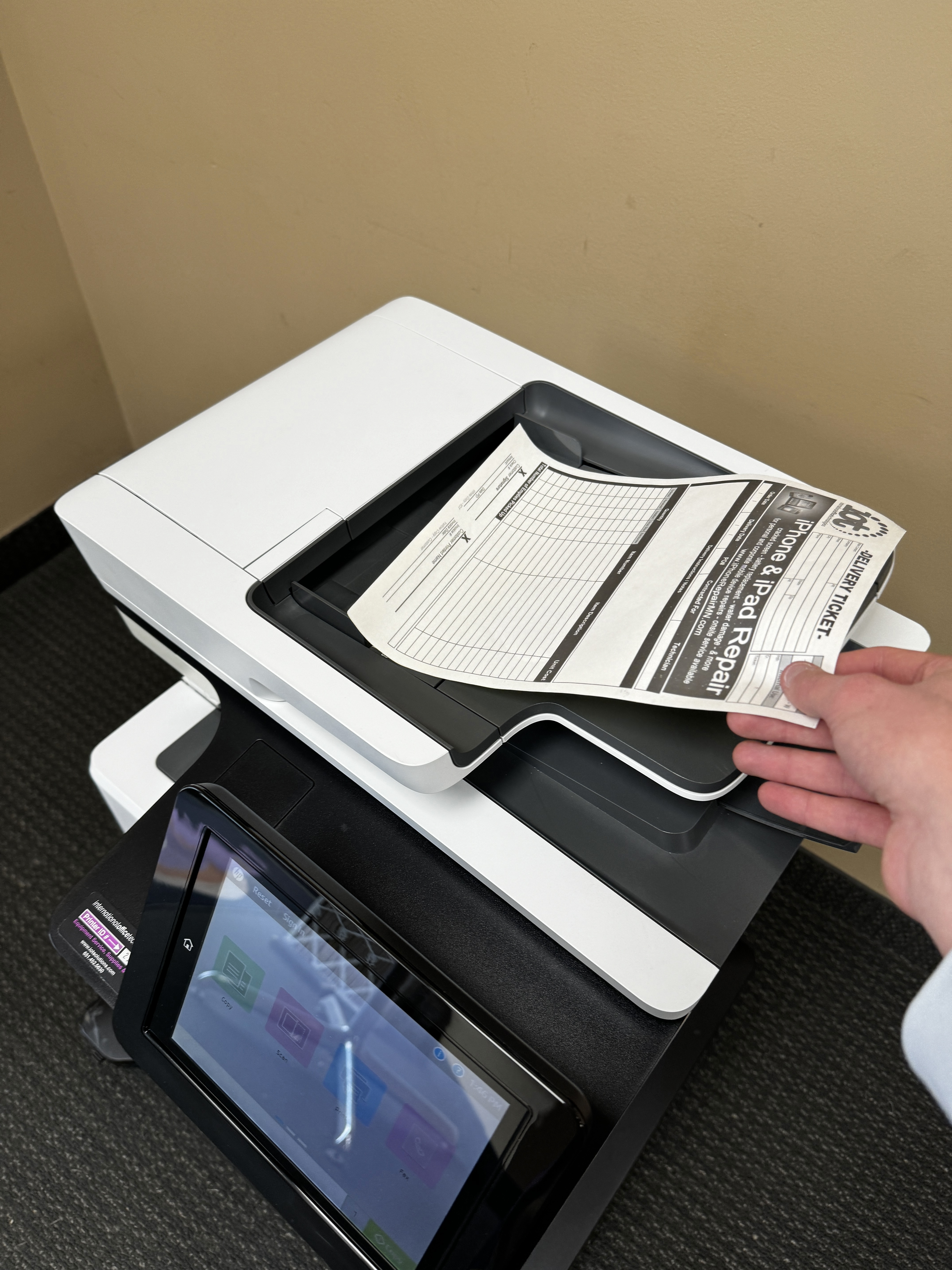 ADF for a HP m527 black and white copier.