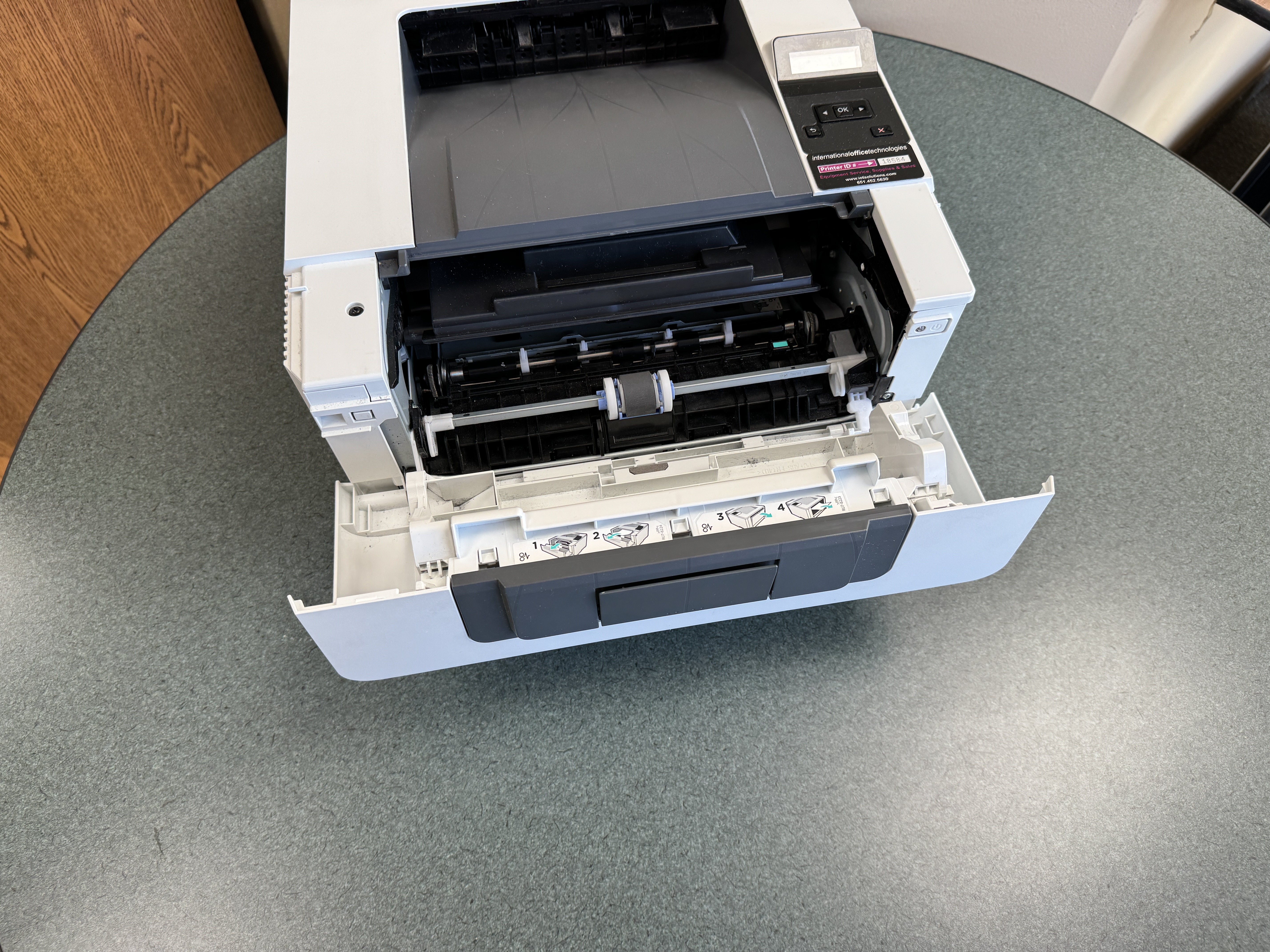 HP laser printer repair of a m402 pickup roller. 