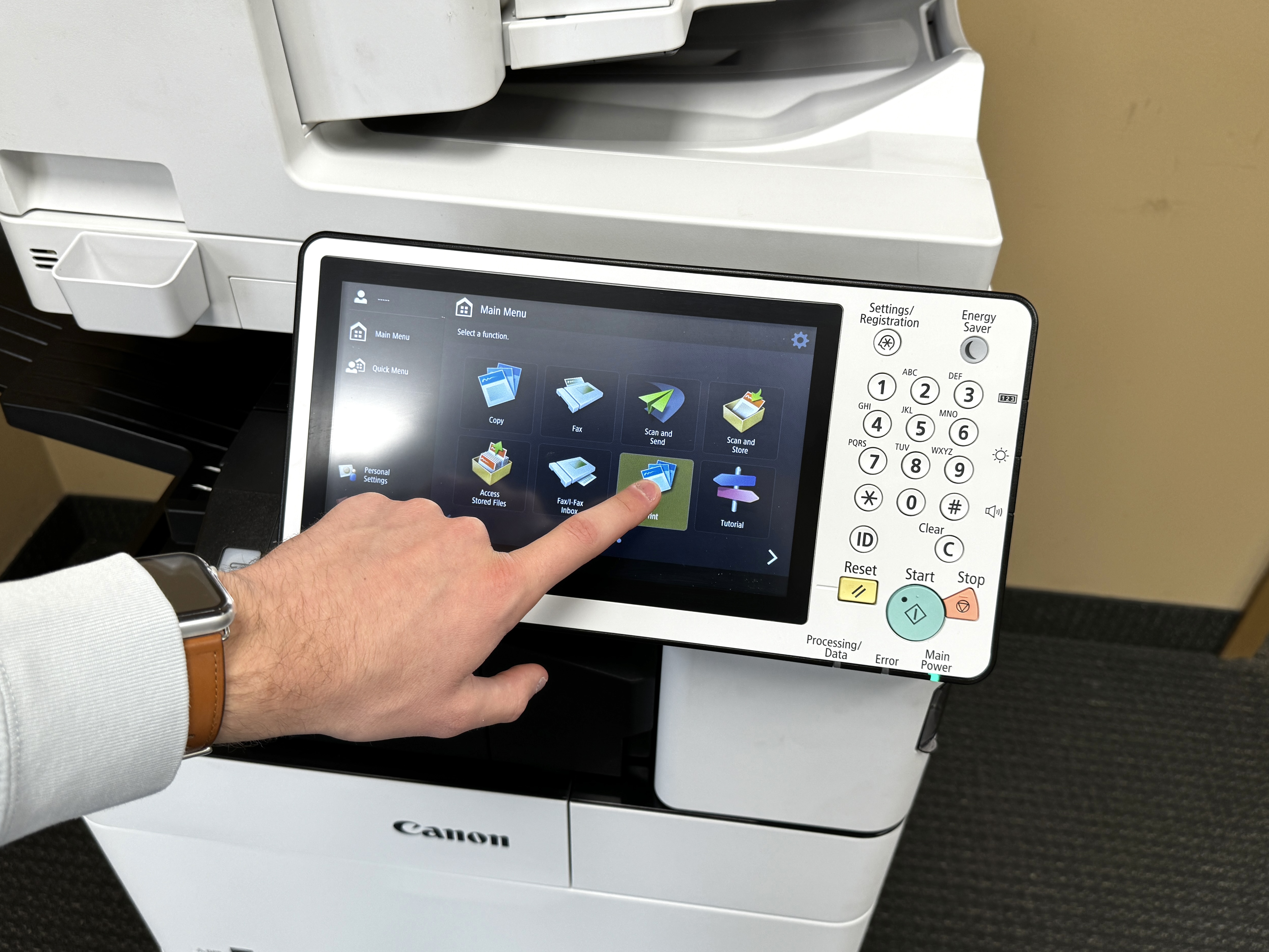 Control panel for a Canon Imagerunner Advance c5740ii.