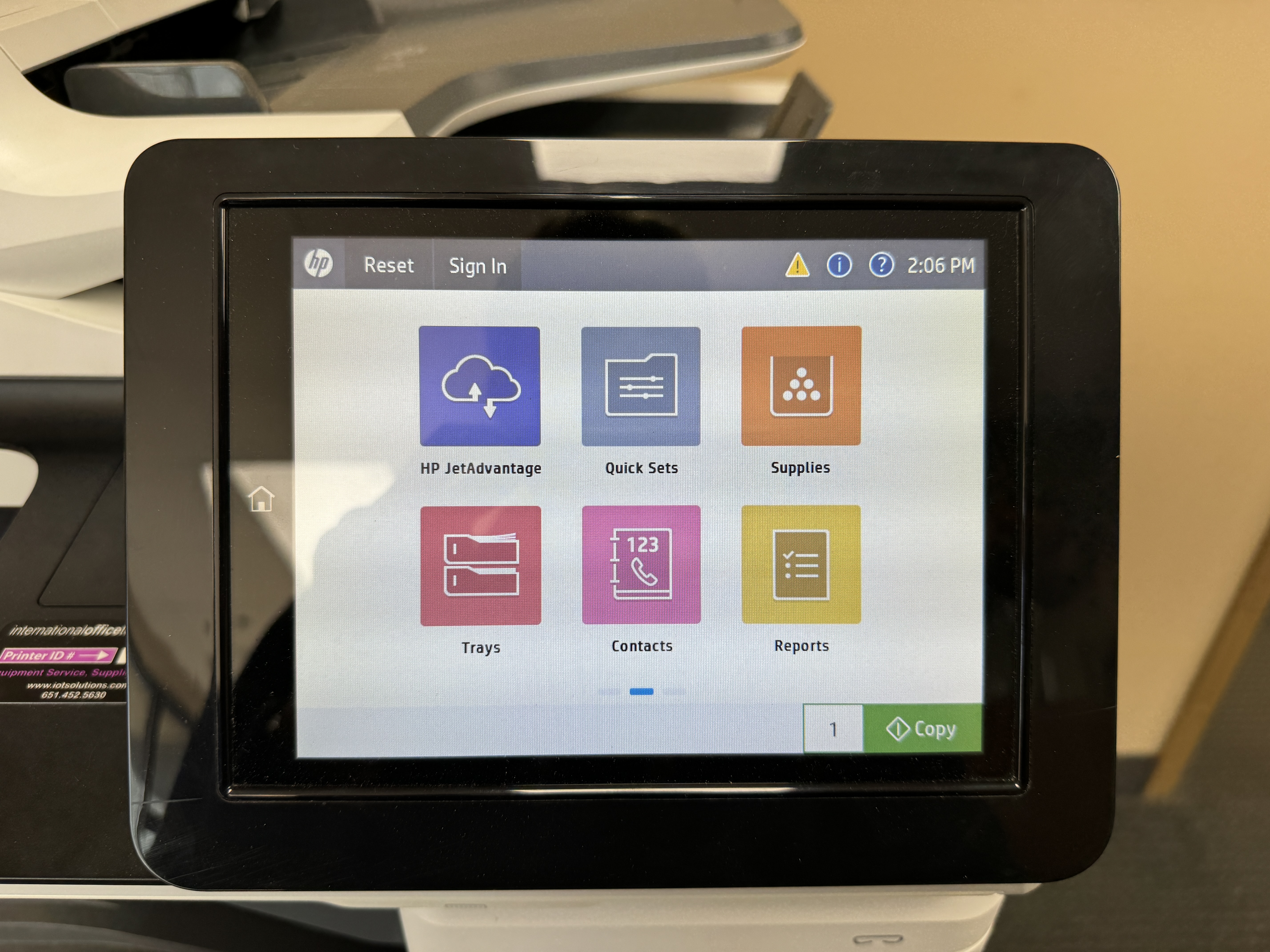 Settings menus on used color copiers for sale