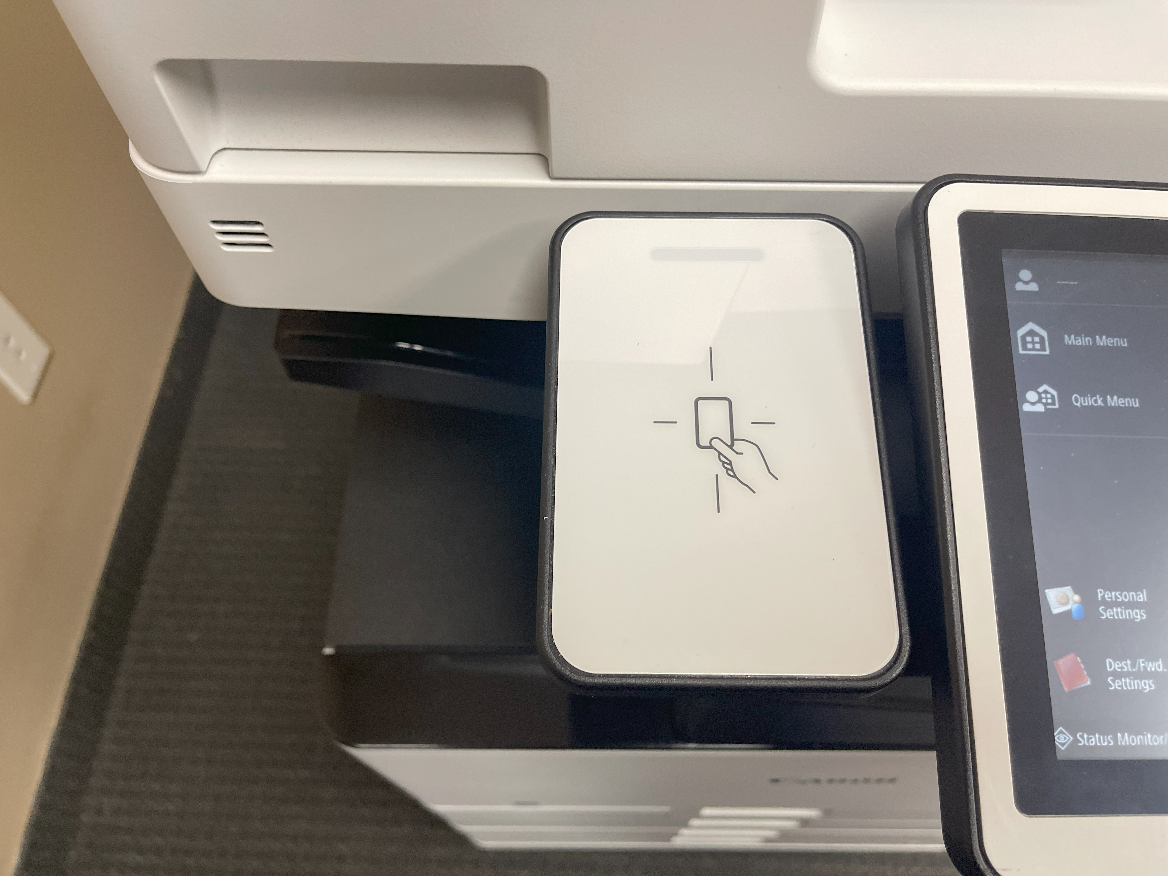 ID scanner on canon copy machine lease