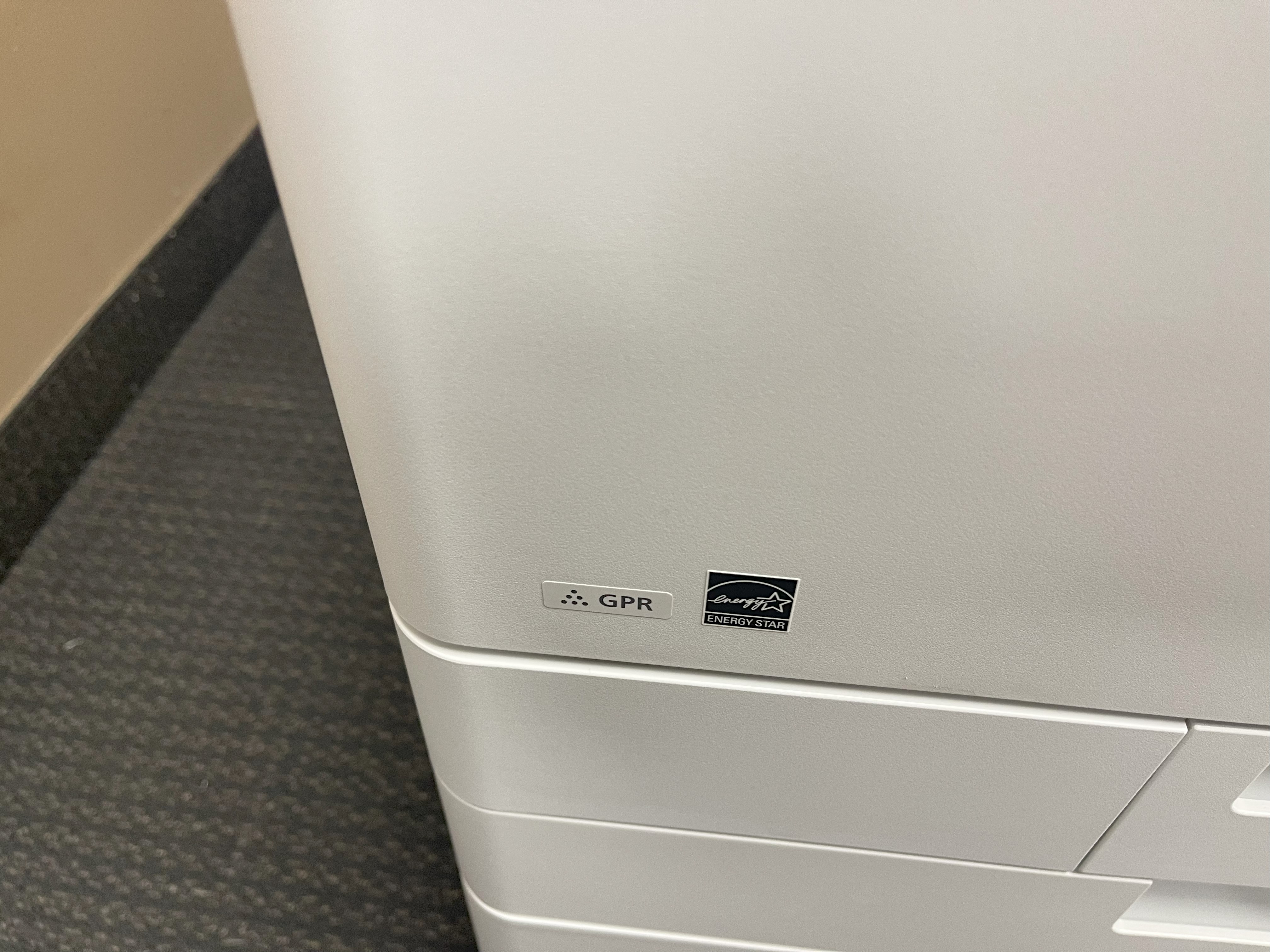 Energy star label on printer