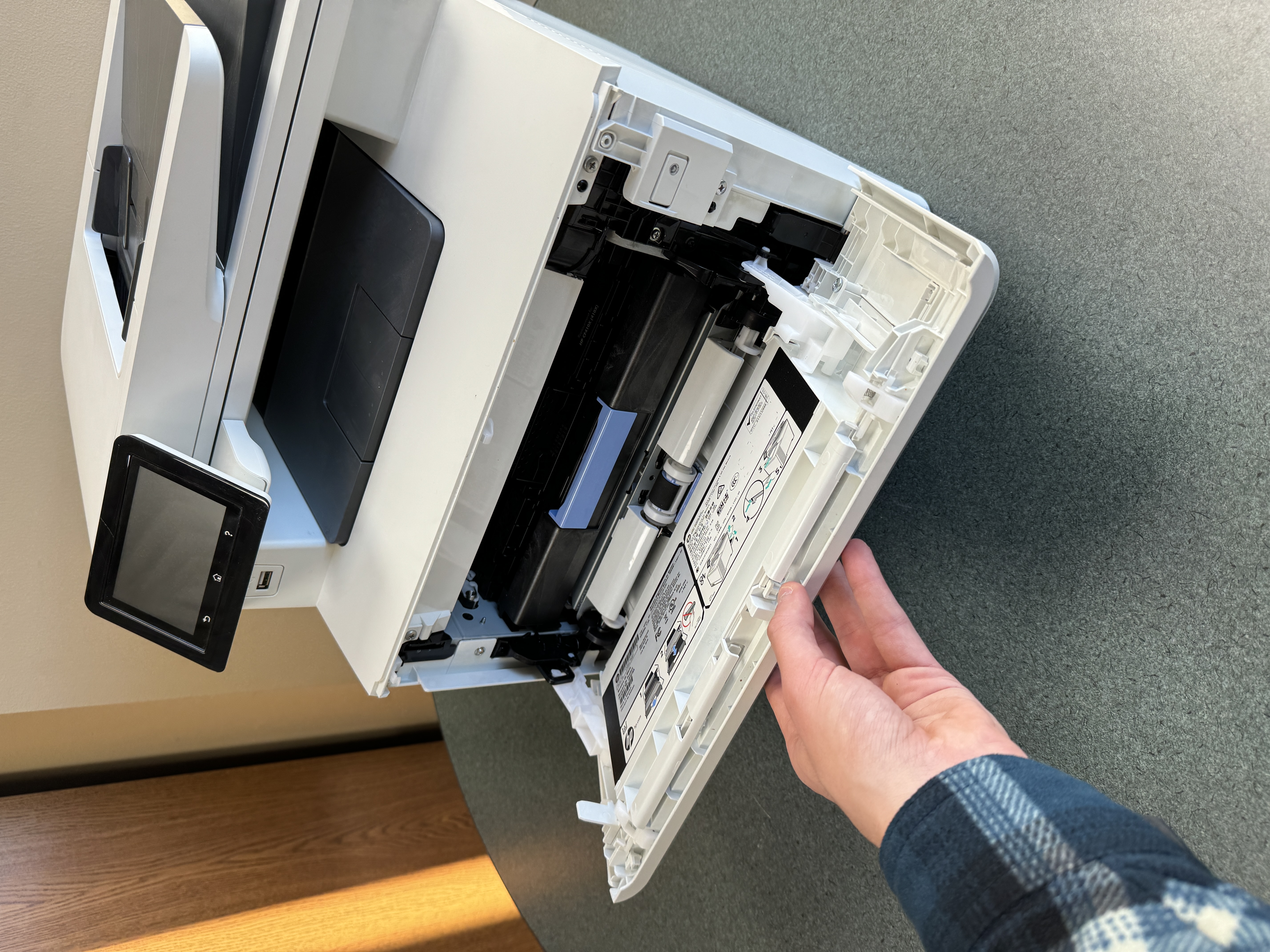 Inspecting used office copiers for sale