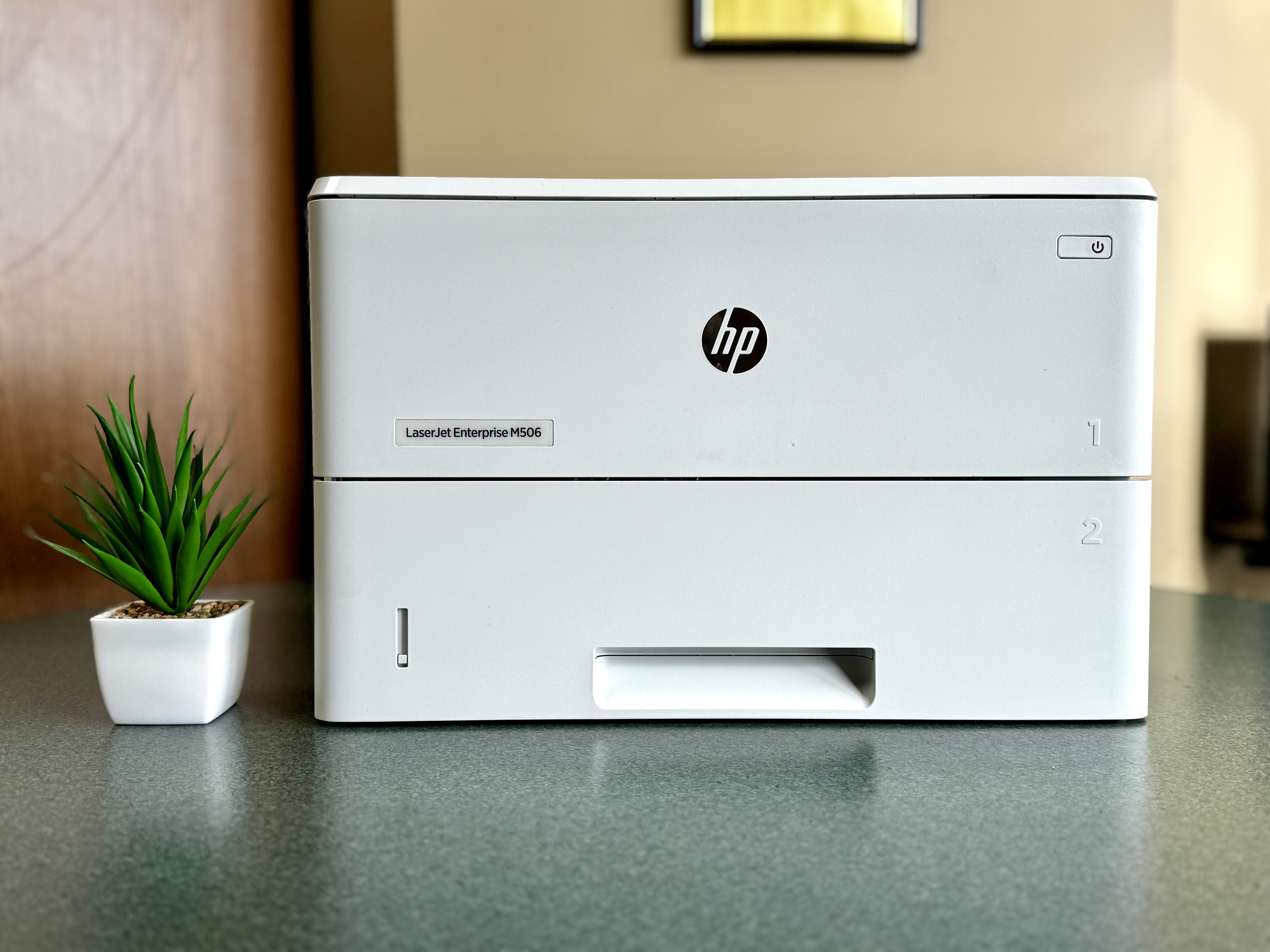HP desktop M506 printer.