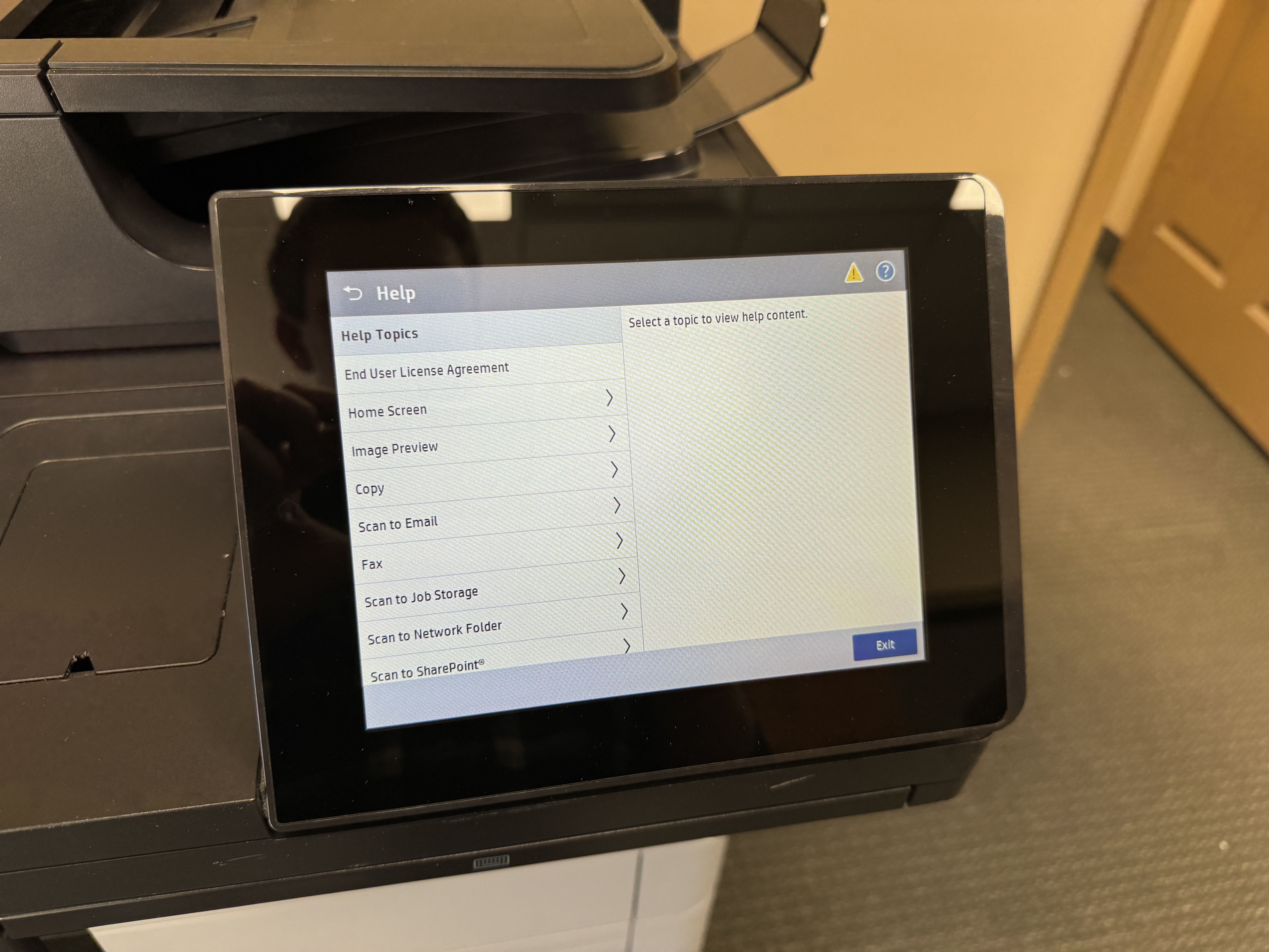 Settings on printer copier color