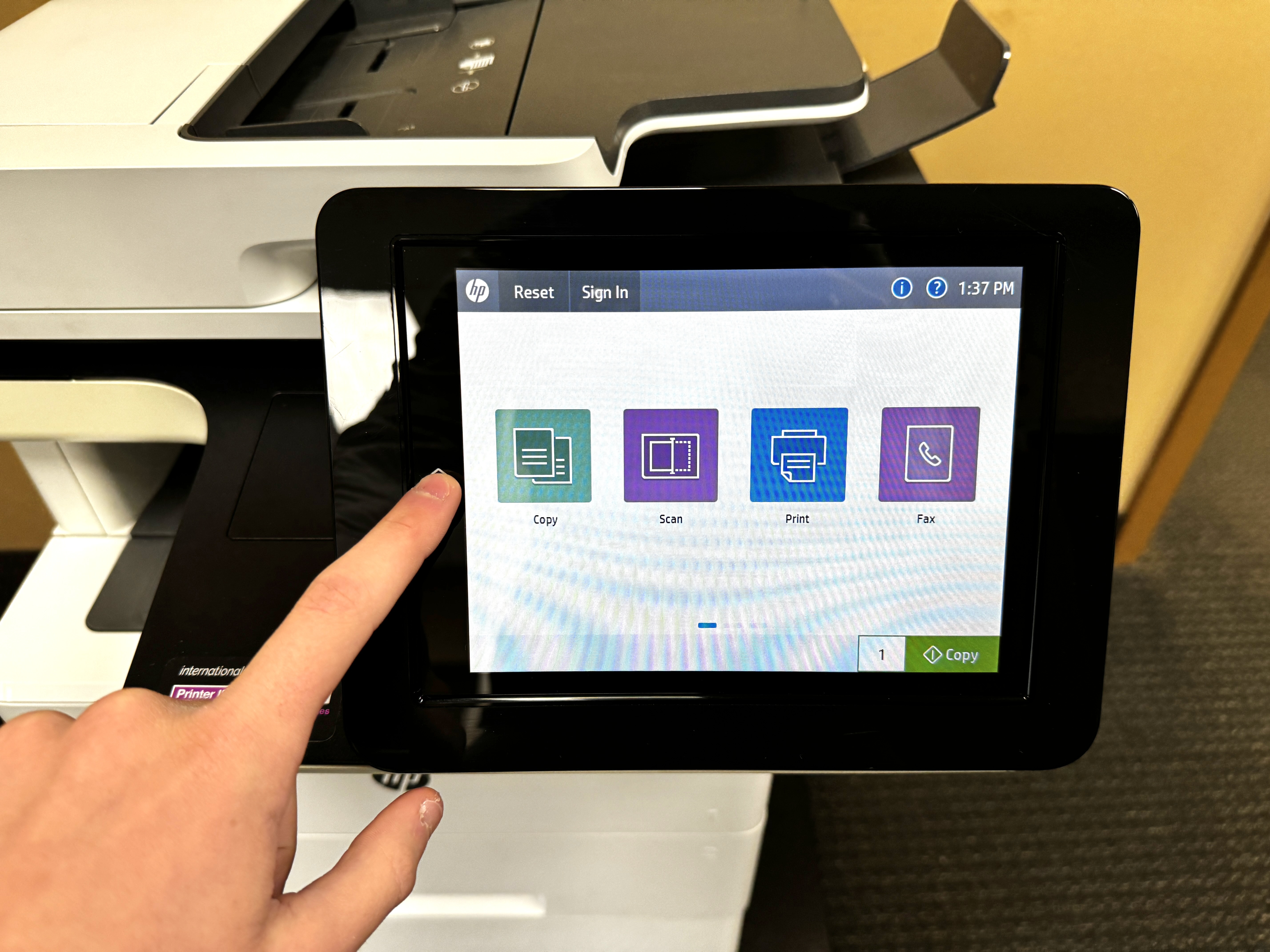 Control Panel for HP MFP.