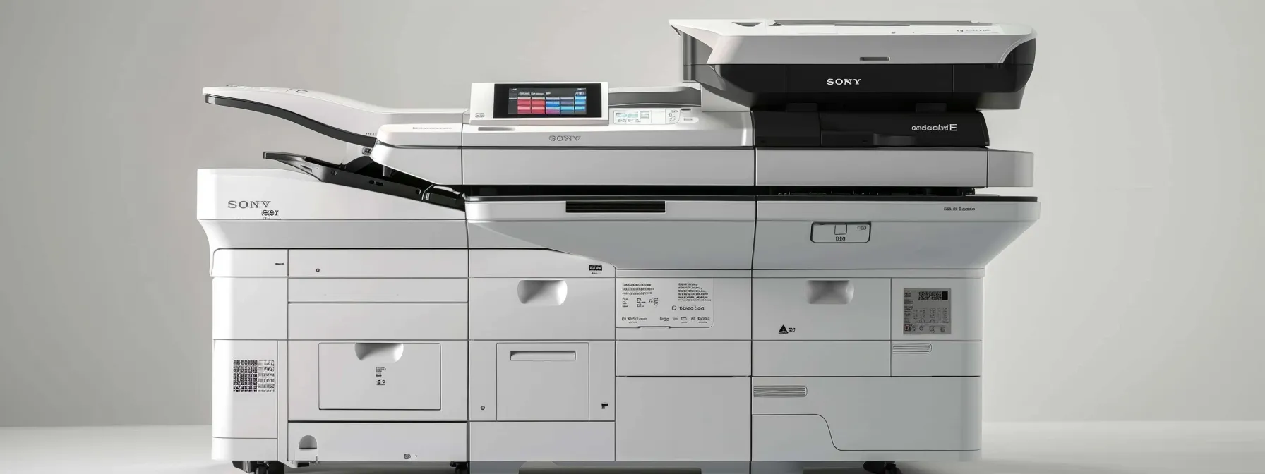 a sleek, state-of-the-art photocopier with advanced connectivity, mobile integration, security enhancements, energy efficiency, and customization options, ideal for small business success in 2024.